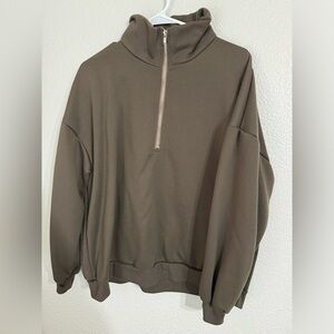extra large brown quarter zip